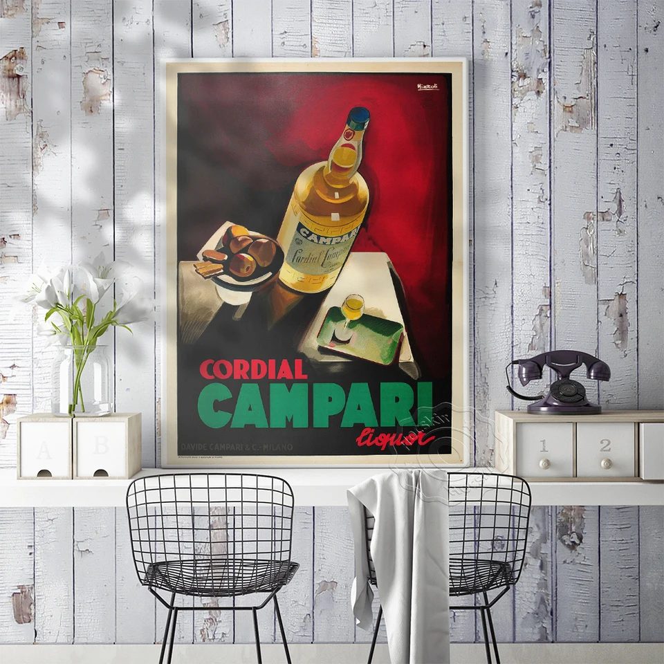 ItalyCordial Campari liquor Vintage ffiiヴィンテージアートポスター