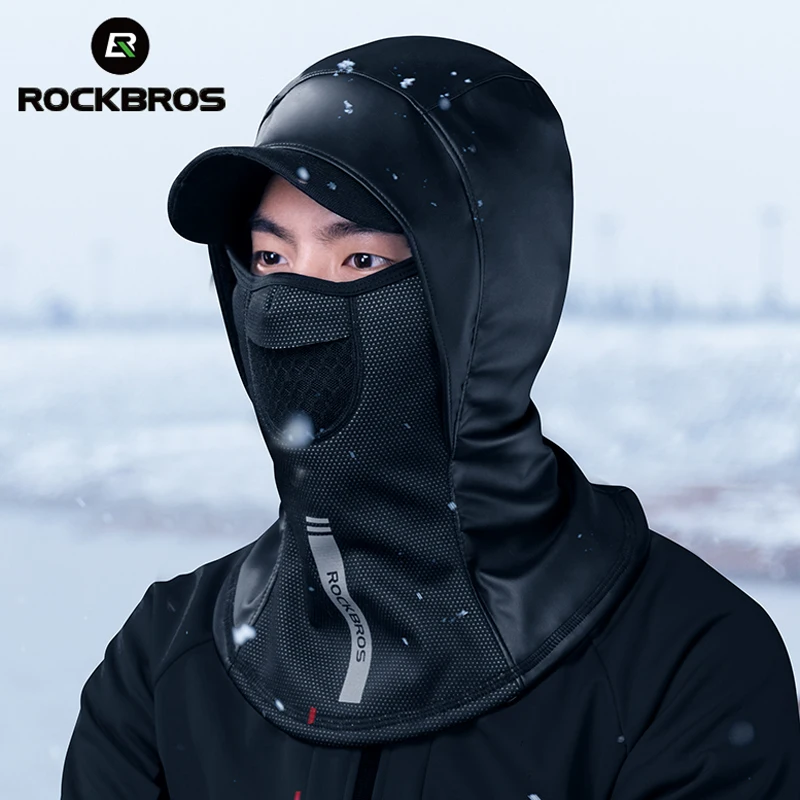 ROCKBROS тепловые флисовые лыжные головные уборы ветрозащитные лыжные нагрудники сноуборд Шея теплая маска для лица Снежная повязка на голову спортивная Лыжная шапка для мужчин и женщин