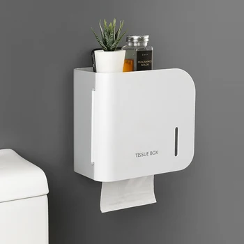 

Convenient Toilet Tray Wall-mounted Plastic Tissue Box Toilet Bathroom Paper Towel Sanitary Napkin Storage Box Shelf Waterproof
