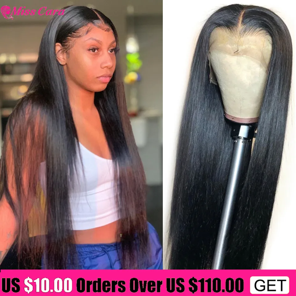 28 30 Inch Straight Lace Wig Human Hair 13x1 Transparent Lace Human Hair Wig For Women Straight 5x5 Lace Closure Wig Indian Hair