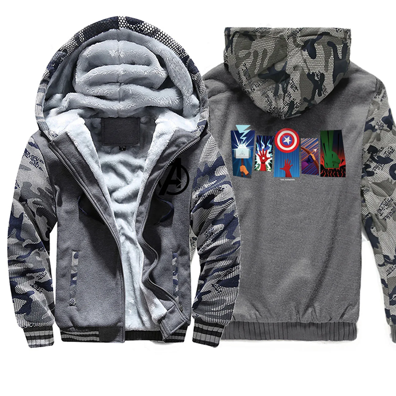 Популярные Фильм Мстители конец игровые худи для мужчин зимние куртки для мужчин s теплый флис толстовк на молнии с капюшоном мужская мода