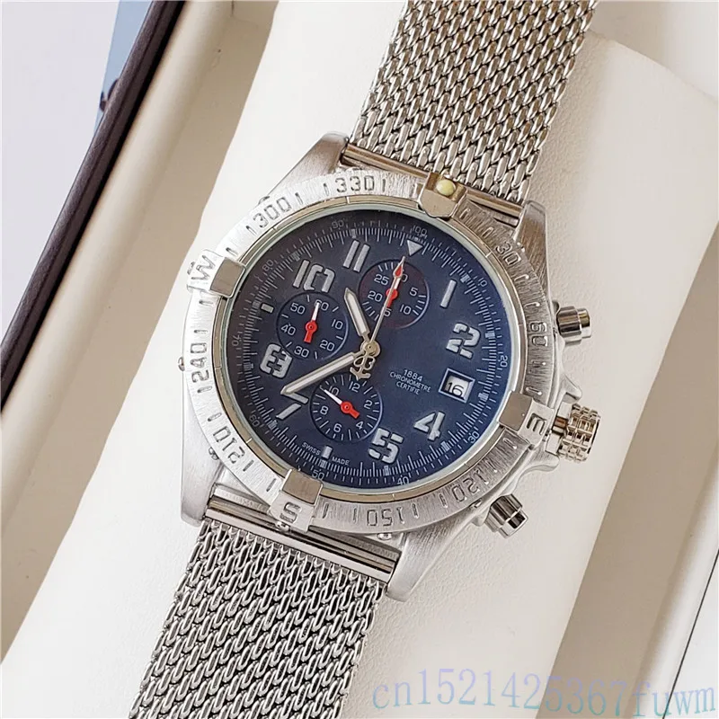 Luxury men's watch top brand automatic mechanical watch stainless steel watch band business / leisure top designer design Wan Wa - Color: Blue