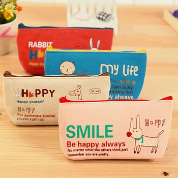 

Cartoon Animal Pencil Case Canvas Pencil Case Student Stationery Bag Creative School Supplies DC484