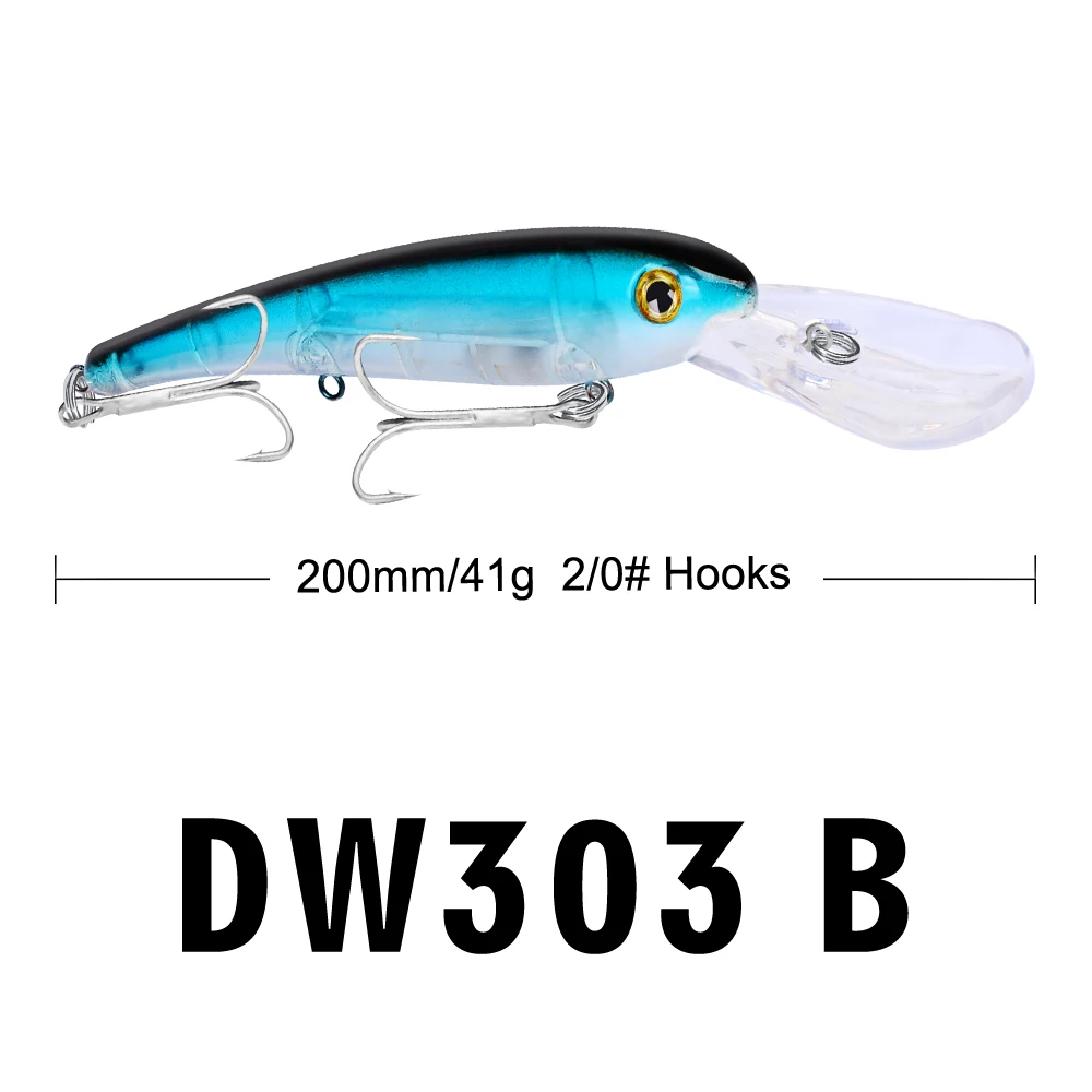 1PC Fishing Bait Exported to USA Fishing Tackle 41g/20cm Big Fishing Lure With 1/0# Hook Plastic Hard Bait 10 Color Optional - Color: Color B