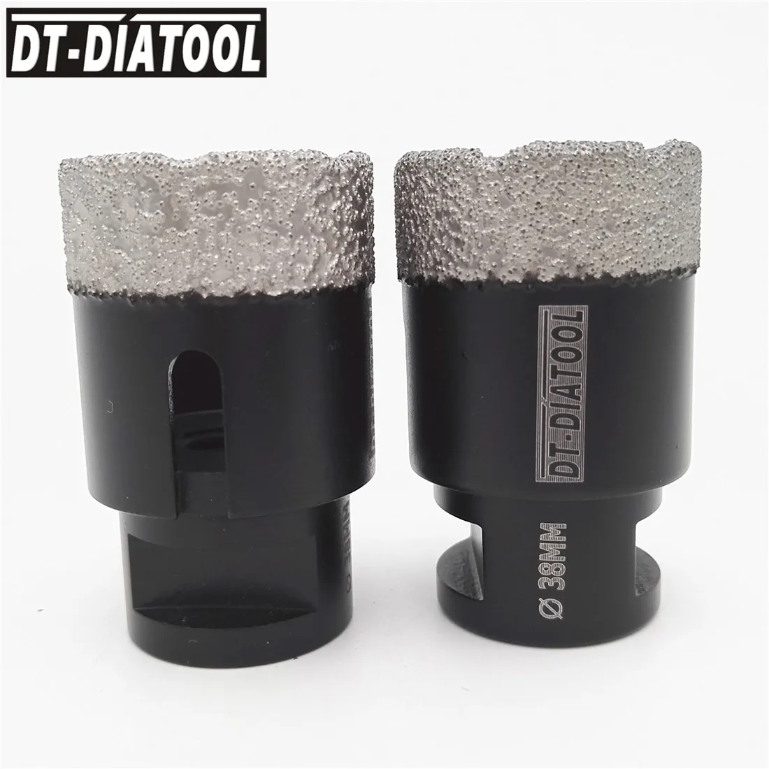 DT-DIATOOL 2pcs/pk 38mm Dry Vacuum Brazed Diamond Drill Core Bits Cerami Tile Hole Saw Professional Drilling bits M14 thread