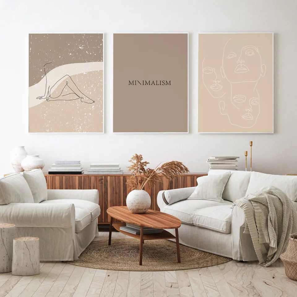 Poster cocooning et minimaliste tons marron KOR