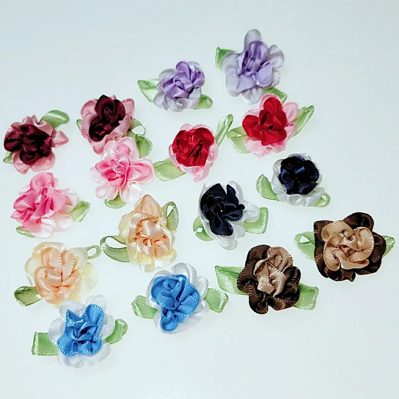HL 10 шт. 25 мм ленты цветы ручной работы свадебная одежда украшения DIY аппликации - Цвет: mix color