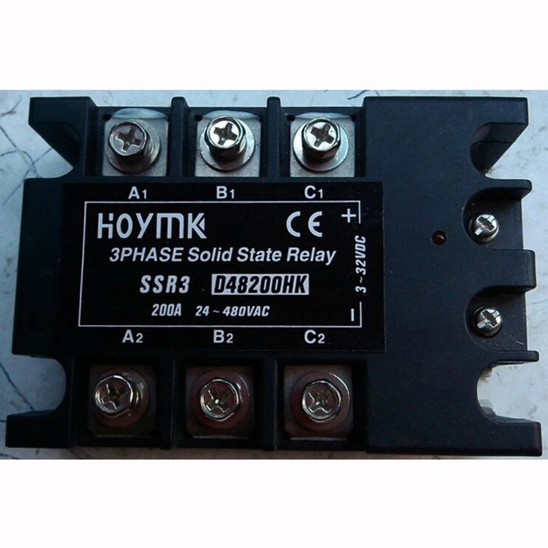 

Free shipping 200A 70-280V AC three phase D48200HK electronic switch solid state relay