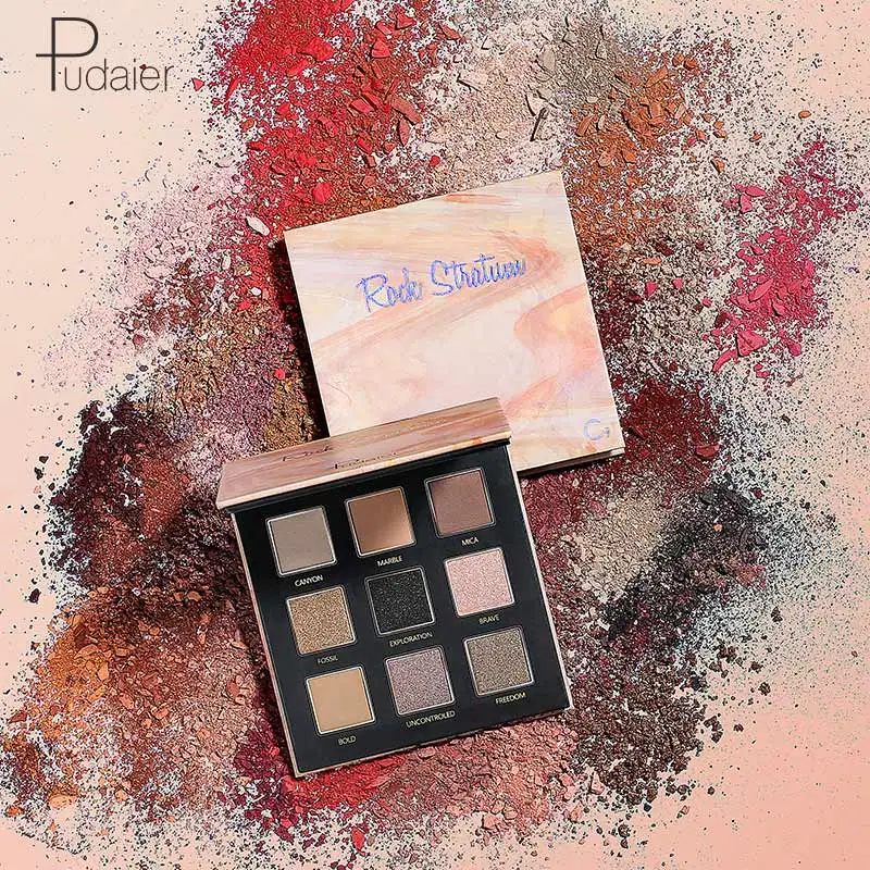 

Pudaier 9 Colors eyeshadow Pallete Sunset Polar Light Milky Way Serices professional Matte glitter eyeshadows palette for eyes