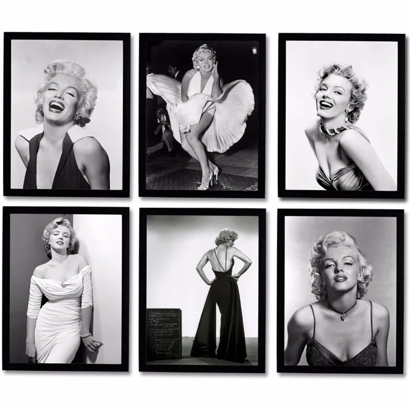 

Marilyn Monroe Wall Pictures for Living Room Movie Posters and Prints Wall Art Canvas Painting Home Decor Black White Figure
