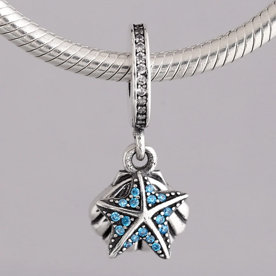 Original Starfish & Shell With Crystal Pendant Beads Fit 925 Sterling Silver Bead Charm Bracelet Bangle Diy Jewelry Original Starfish & Shell With Crystal Pendant Beads Fit 925 Sterling Silver Bead Charm Bracelet Bangle Diy Jewelry