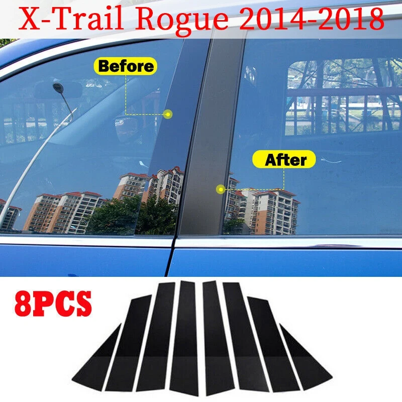 for Nissan X-Trail Rogue 2014-2018 Glossy Black Door Window Pillar Posts Cover Trim New(8Pcs) | Автомобили и мотоциклы