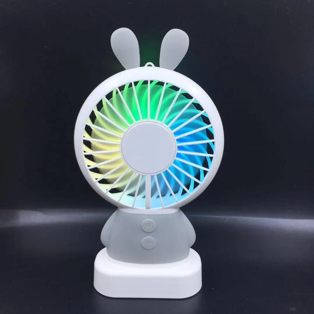 Стиль светодиодный ling long tu Dharma Bear USB Перезаряжаемый мини-вентилятор красочный свет настроения портативный немой маленький вентилятор