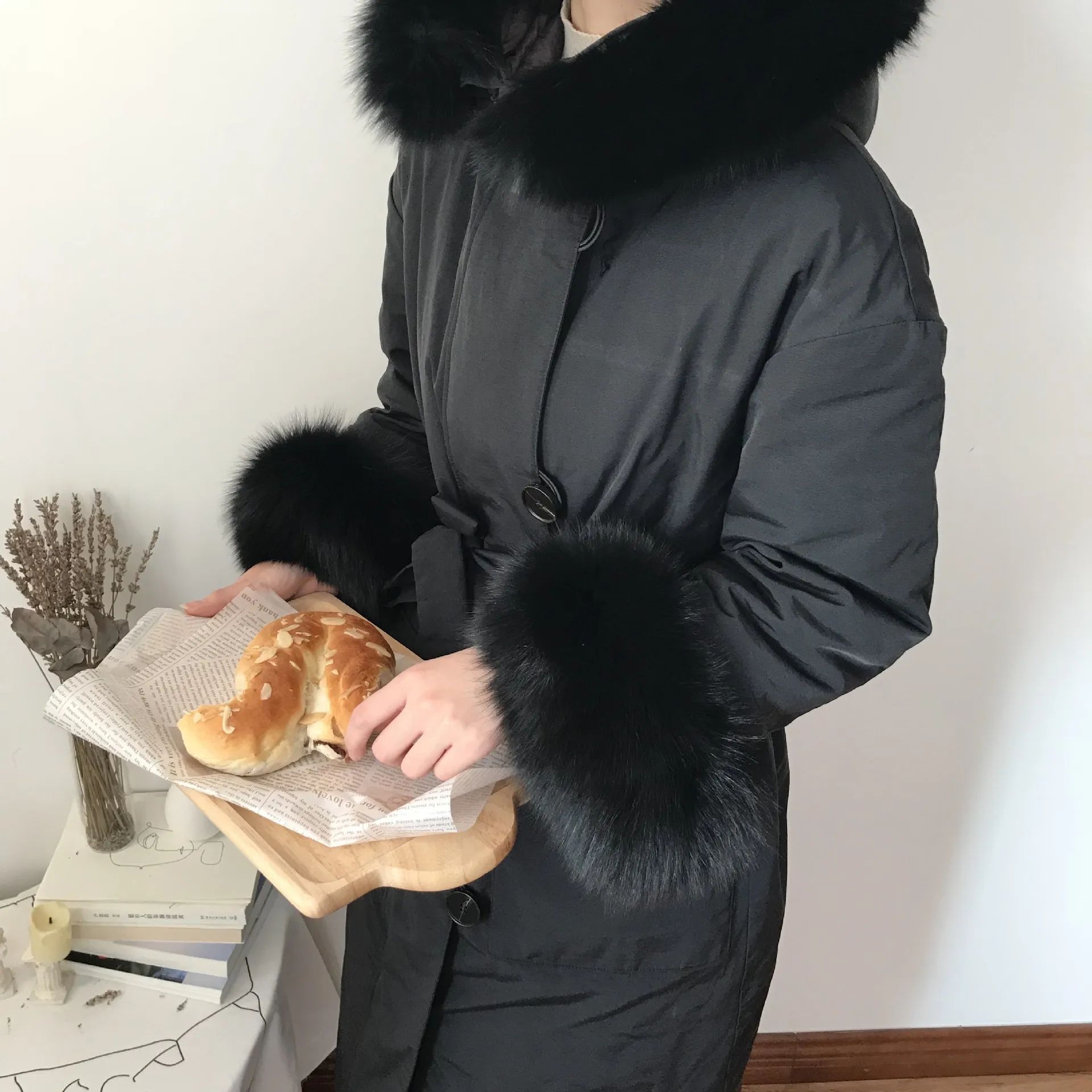 Зимняя популярная худи в Корейском стиле, длинный пуховик, приталенный, 90 белый утиный пух, женская одежда