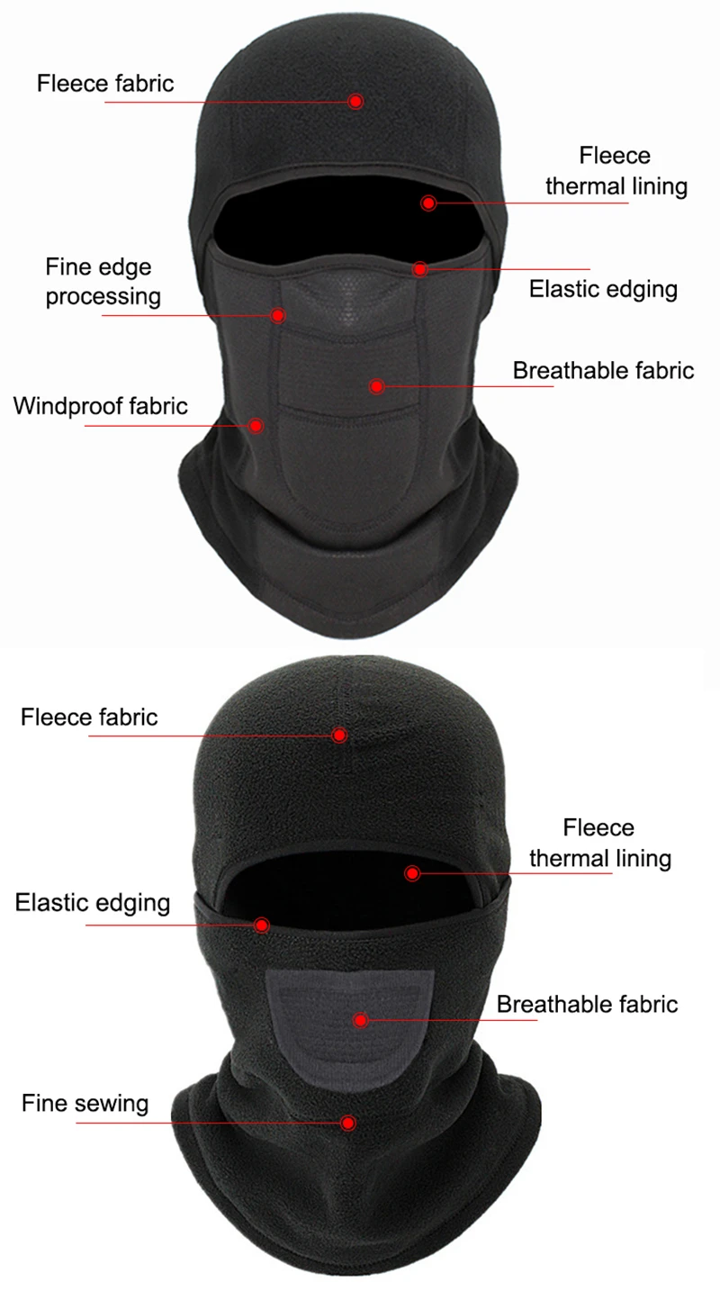 Зимняя Балаклава мотоциклетная маска для защиты лица тактическая маска для лица тушь для ресниц Лыжная маска Cagoule Visage полная маска для лица Kominiarka