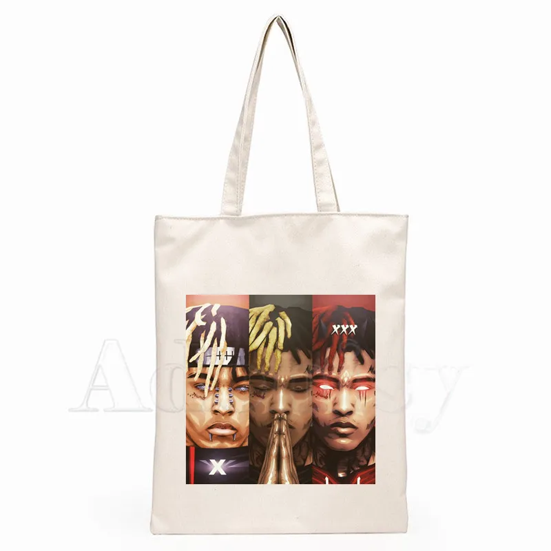 

Rapper Xxxtentacion Hip Hop Canvas Bag Casual Large Hand Bags for Women Ladies Shopping Handbag Print Large Capacity Bag