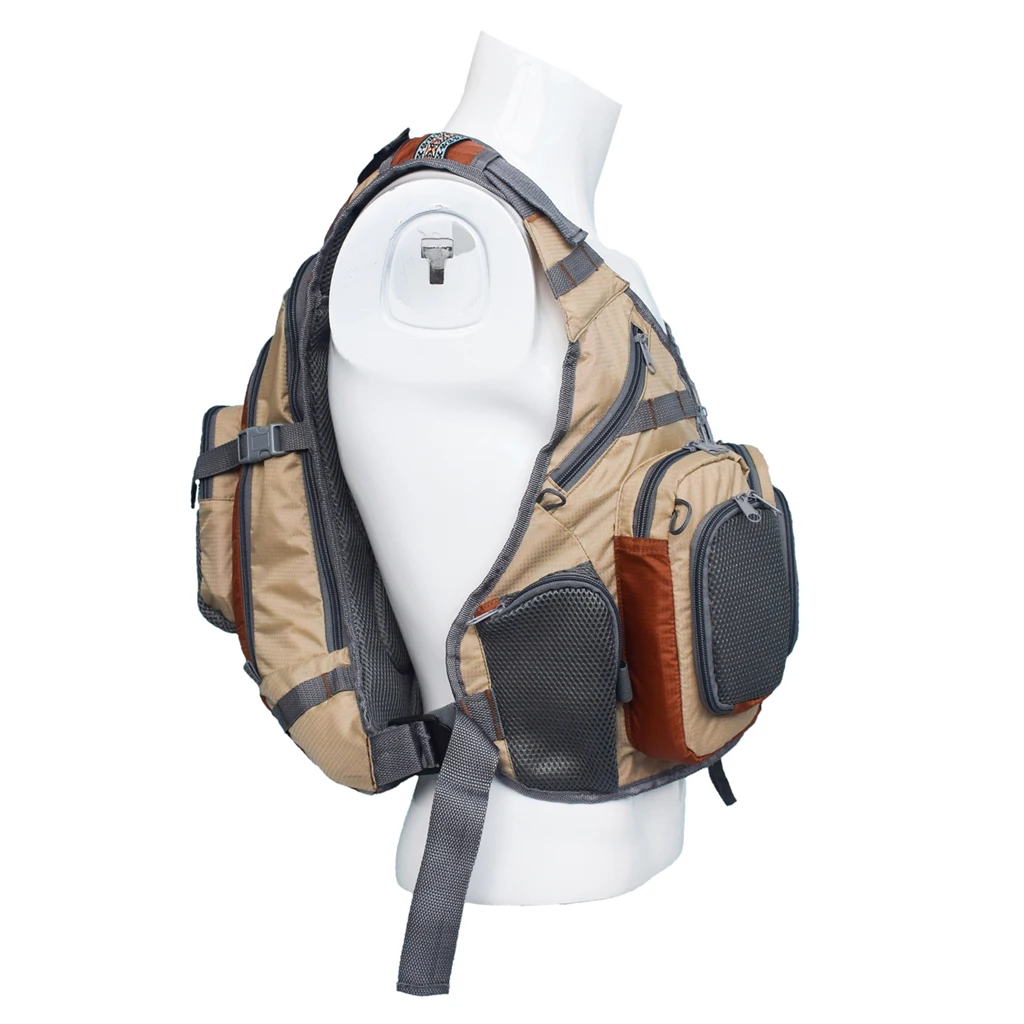 Fly Fishing Backpack Vest Combo Chest Pack for Tackle Gear and Accessories, Adjustable Size for Men and Women Swimming Sailing