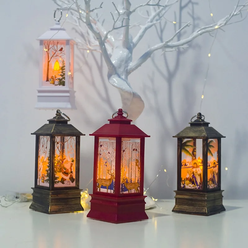 

Christmas Hanging Decoration Pendant Santa Snowman Pattern Small House Hanging Decorations Christmas Tree Decor Crafts