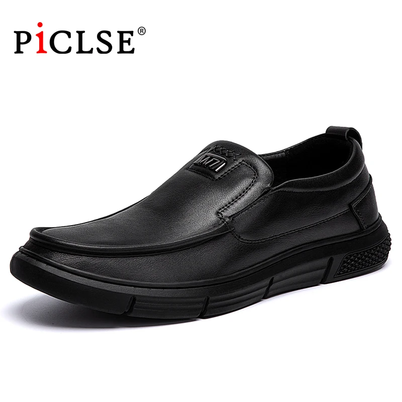 

Classic Black Genuine leather Men shoes Business Leather casual shoes Comfortable leather shoes Men loafers Moccasins Shoes male