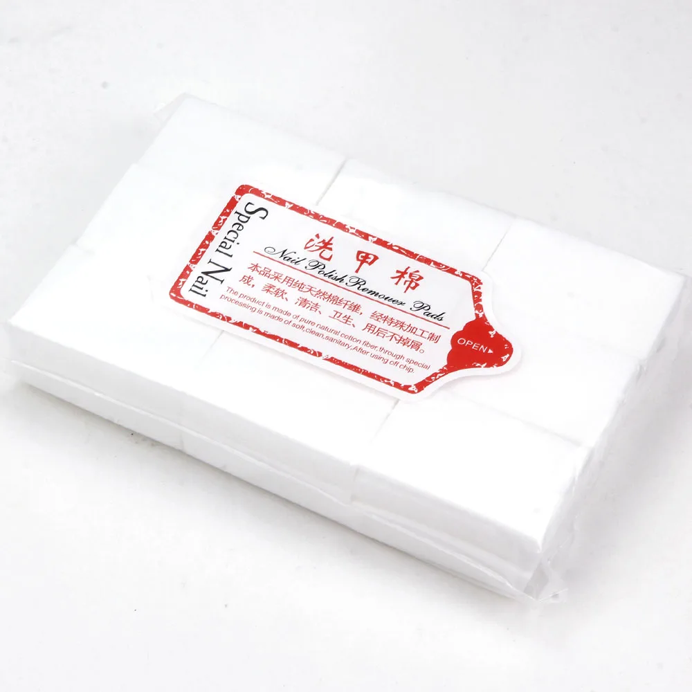Nail Art Polish Remover Gel Pad Lint-Free Wipes Remover Nails Cleanser Cotton Nail Degreaser Napkins Wrap Manicure Tool - Цвет: Thick White