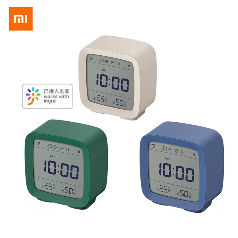 Xiaomi reloj despertador con Bluetooth, pantalla LCD de humedad y temperatura, luz nocturna ajustable con aplicación Mijia Smart Home|Relojes despertadores| - AliExpress