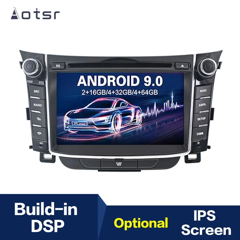 Android 9 0 IPS GPS навигация автомобильный радиоплеер для Hyundai I30 Elantra GT 2012 +