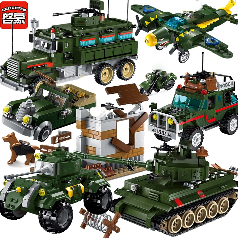 Военная WW2 немецкая база наборы автомобилей Танк самолеты автомобиль грузовик