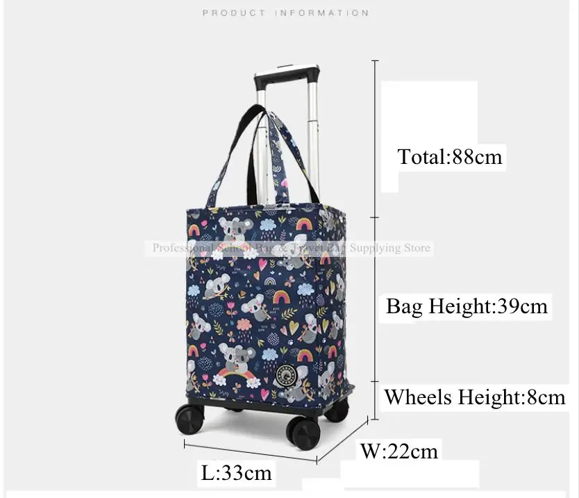 Sac de courses à roulettes pliable avec compartiment isotherme_voghion.com