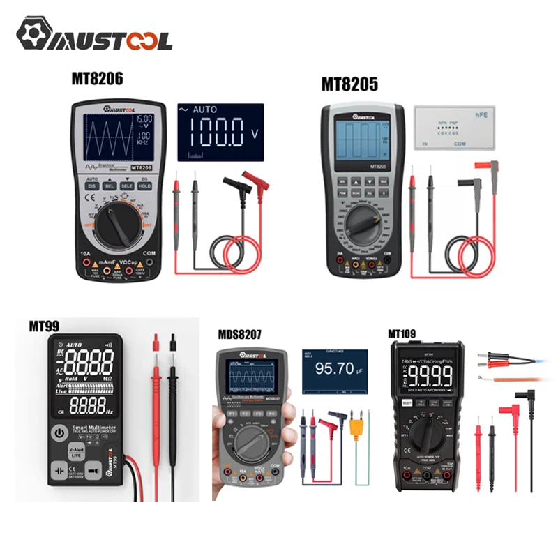 MUSTOOL MT8206 MDS8207 MT8205 MT99 MT109 2 в 1 цифровой Интеллектуальный Ручной осциллограф мультиметр напряжение тока