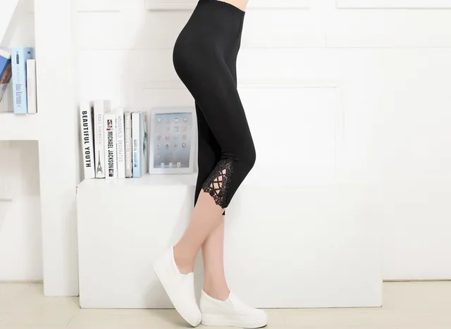 Thin Lace Short Leggings Summer Jeggings Women Pants Bodycon