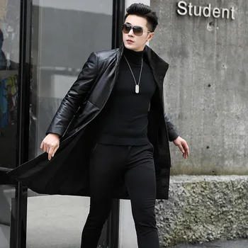 

Genuine Leather Jacket Men Cowhide Winter Real Cow Leather Coat Long Warm Down Jackets Veste Cuir Homme 2020