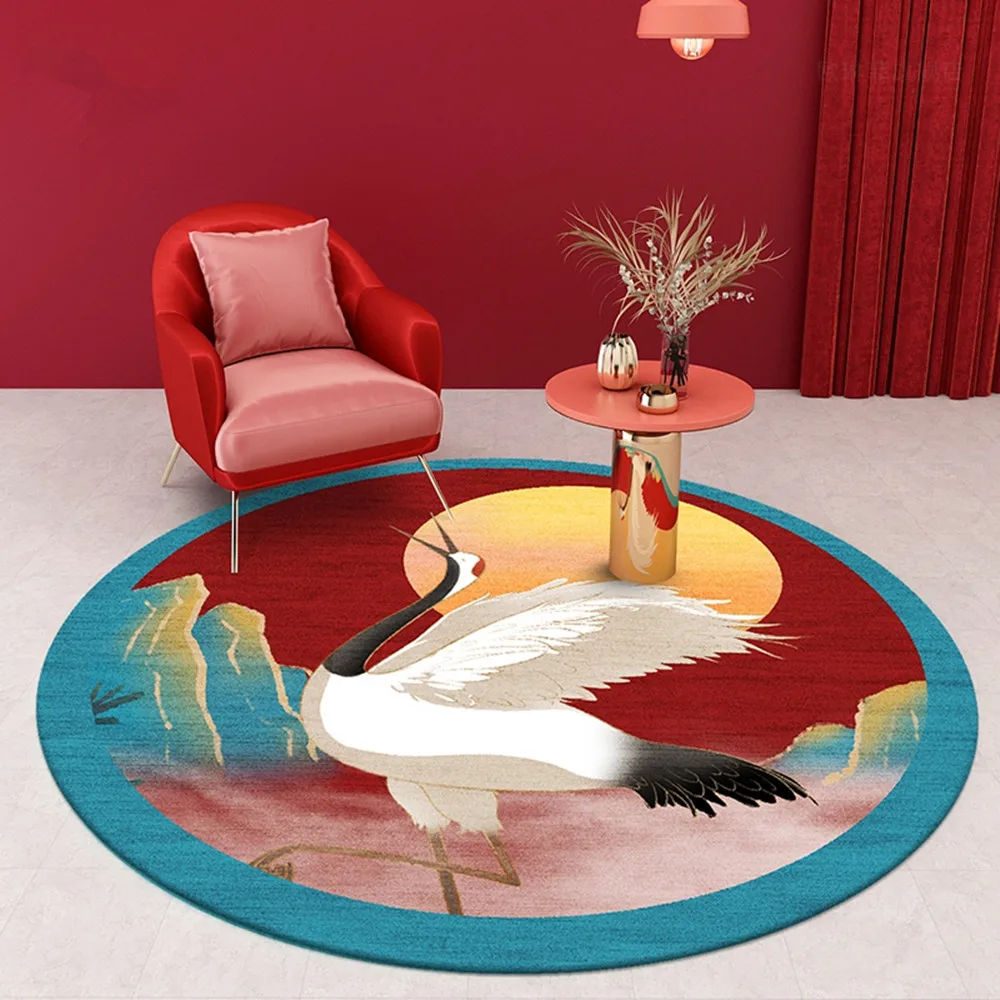 New Chinese style Round Carpets For Living Room Computer Chair Area Rugs Children Play Tent Floor Mats Cloakroom And Carpet | Дом и сад