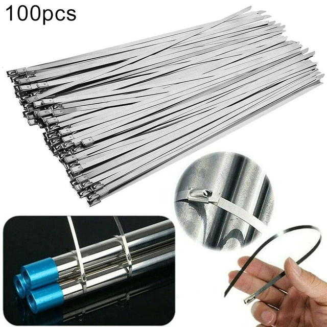 100Pcs Wire Zip Ties Set Stainless Steel Self-locking Cable Ties Heat  Resistant Locking Cable Fasteners Cable Hardware - AliExpress