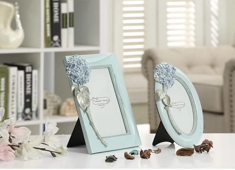 Handmade resin European style pastoral princess room wedding wedding gift wedding photo hydrangea resin 7 inch photo frame