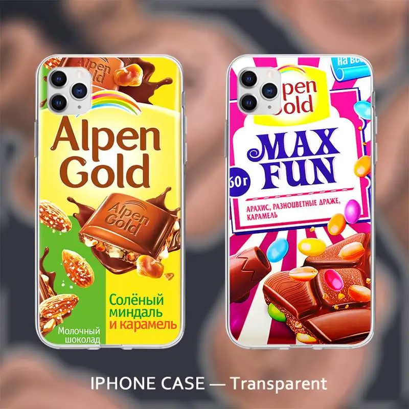 Alpen Золотой шоколадный прозрачный мягкий чехол для Iphone Se 2020 6 6s 7 8 Plus X Xs Max Xr 11 12 Pro