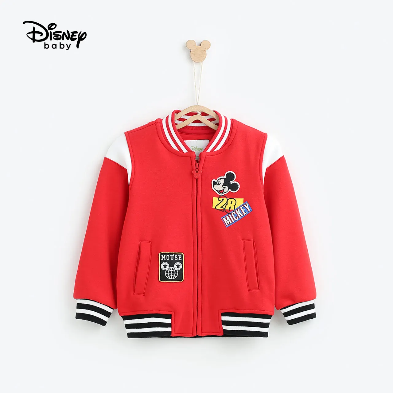 Disney mickey minnie/Коллекция года; бейсбольная форма для мальчиков; сезон весна-осень; модная бейсбольная одежда; детская куртка; красное Стеганое пальто для малышей