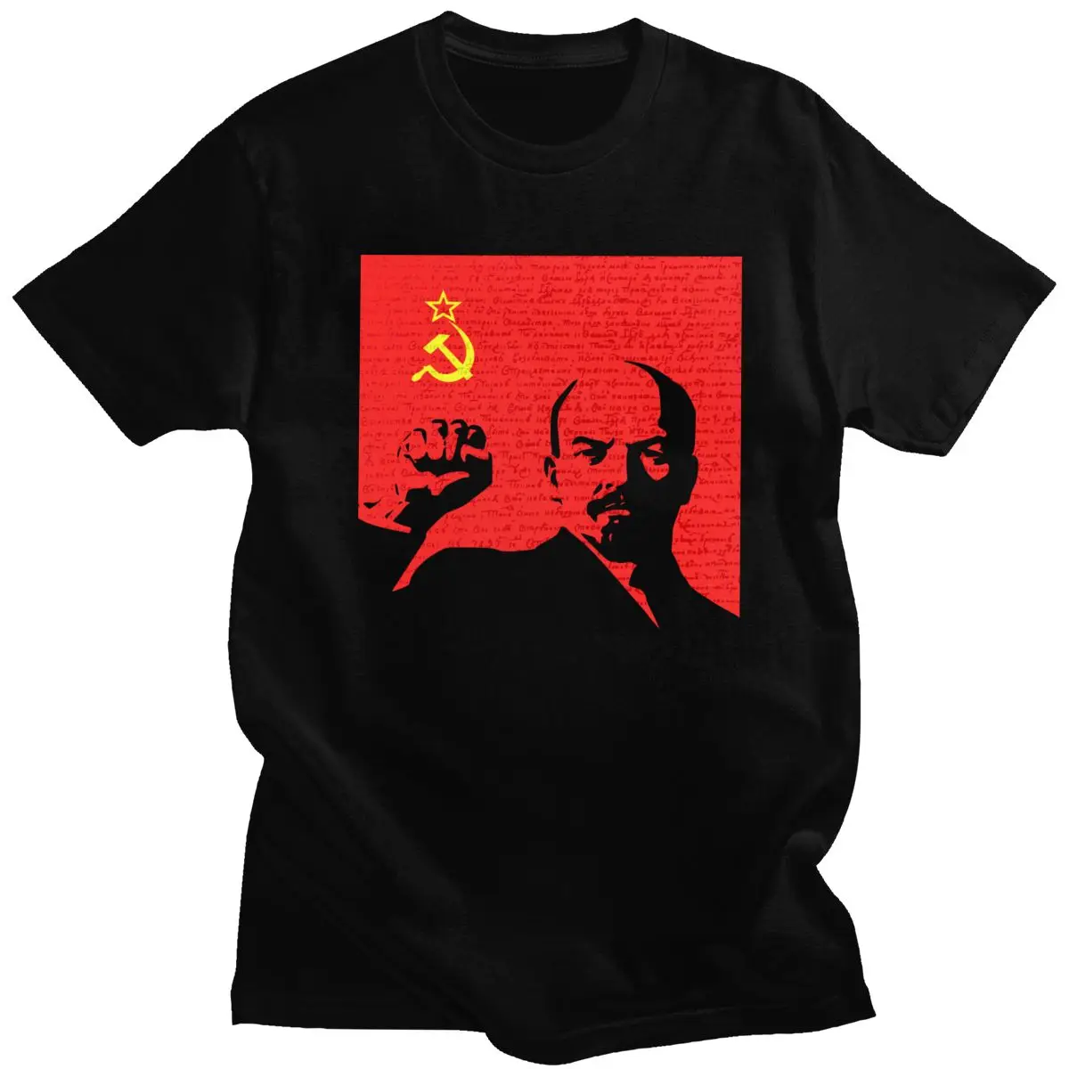 Мужская хлопковая футболка с коротким рукавом Vladimir Lenin в стиле русского