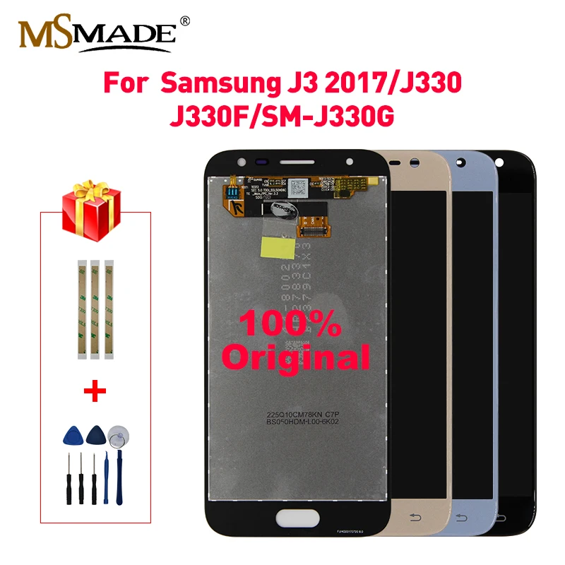Skup Oryginalny LCD do samsunga Galaxy J3 2017 LCD montaż digitizera ekranu dotykowego regulacja jasności dla J3 Pro J330F J330 LCD