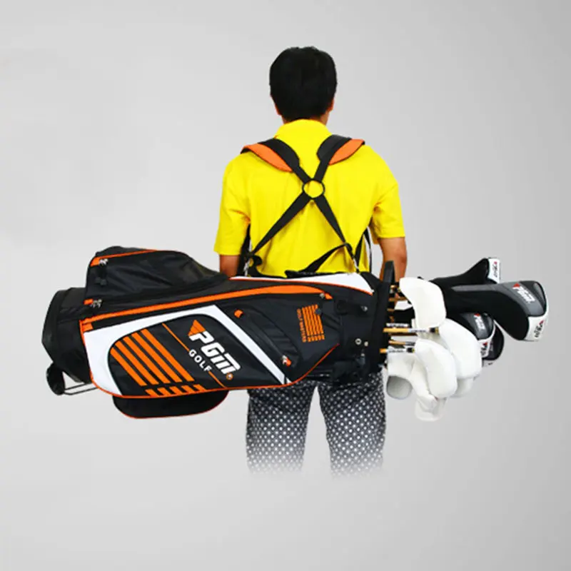 PGM Golf Bag with Stand Portable Stand Bag 14 Sockets Multi Pockets Golf Standard Bag with Shouder Strap 90*28CM 3 Colors