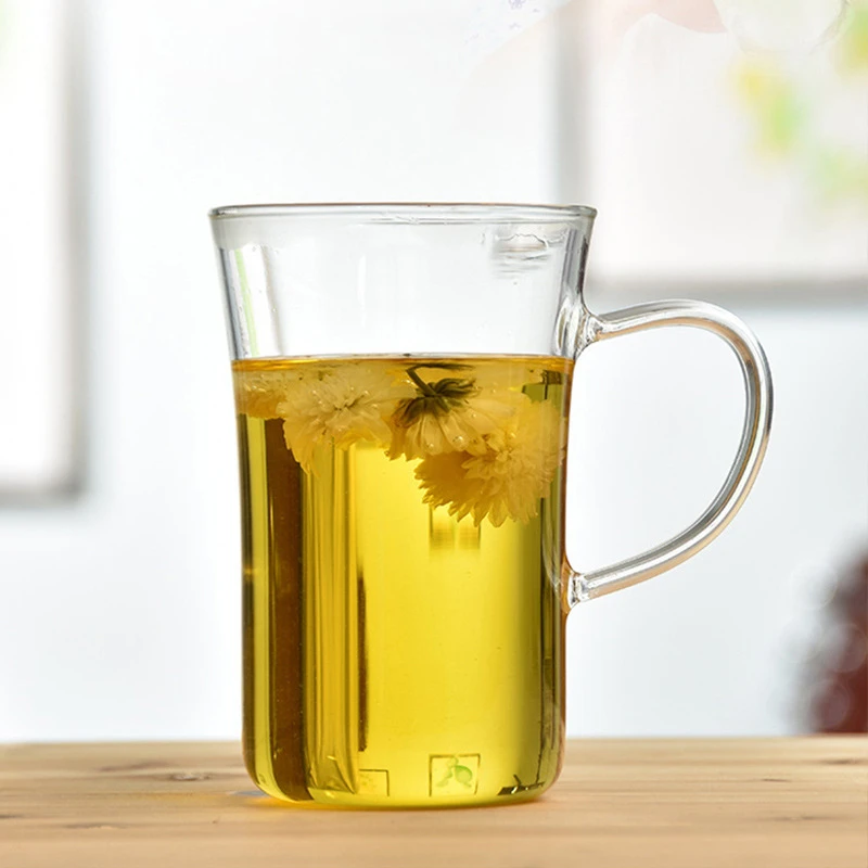 Green tea cup colourless transparent heat-resistant glass belt holds the cup High borosilicate Glass Home Water Cup 350ml