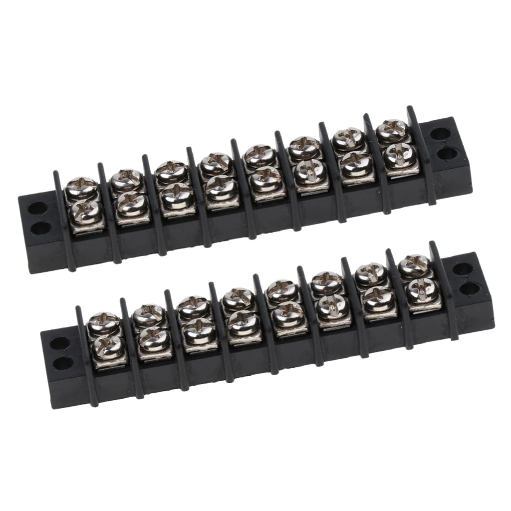 2x Marine Boat RV 12V 30A 8 Ways Screw Terminal Block Bar Splits 1 In 8 Out