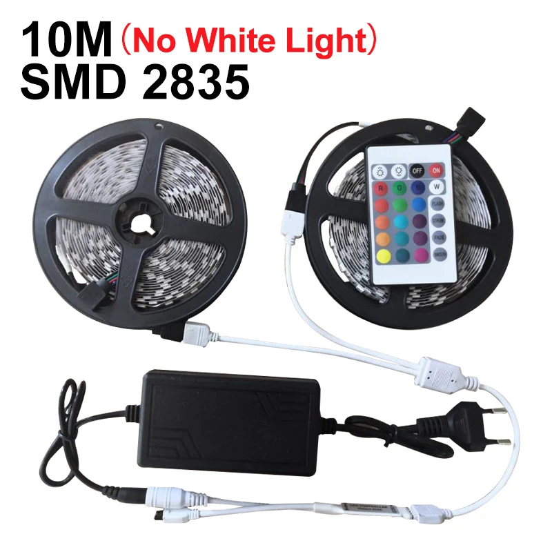 Светодиодная лента световой ленты Smd 5050 2835 Rgb Диодная лента Dc 12 В 12 в светодиодный лента 10 м 5 м гибкая для украшения гостиной - Испускаемый цвет: 10M 2835 24Key