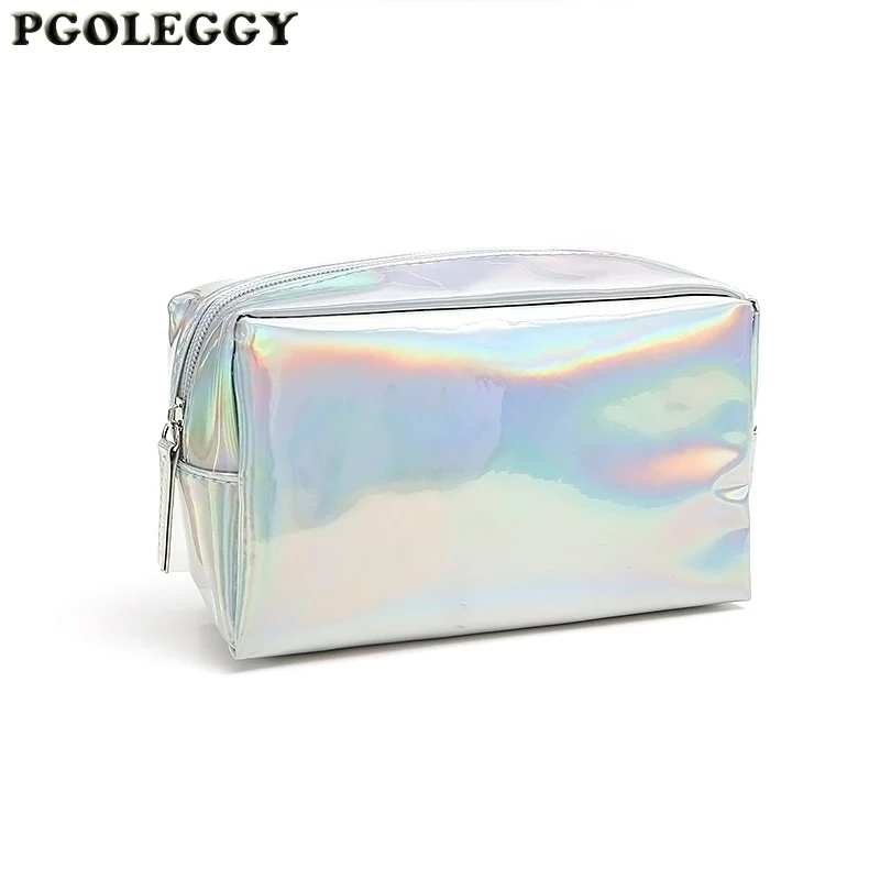 

Cosmetic Bag Woman Fashion Holographic Laser PU Pencil Case Makeup Bag Pouch Laser Zipper Purse Toiletry Bag Makeup Pouch