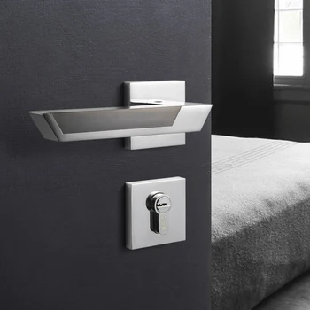 

Nordic style/Zinc Alloy Door Locks Continental Bedroom Minimalist Interior Door Handle Lock Cylinder Security Locks for 30-50mm