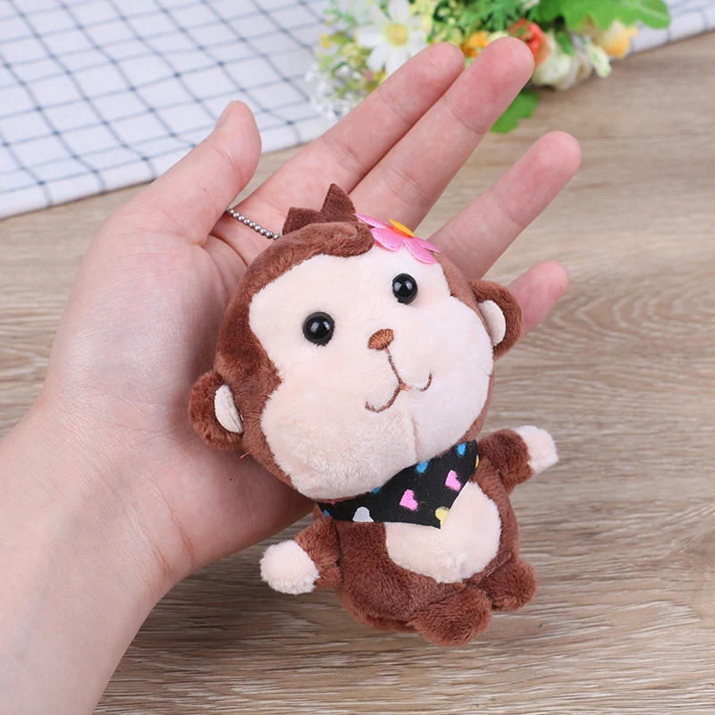 Супер милый цветок обезьяна плюшевая мягкая игрушка, 12 см плюшевая присоска брелок игрушка, свадебный подарок игрушка кукла-букет