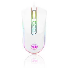 Redragon M711 Cobra RGB Gaming Mouse White Version, 10,000 DPI Wired Optical Mouse with High Precision Inputs, 7 Macro Button