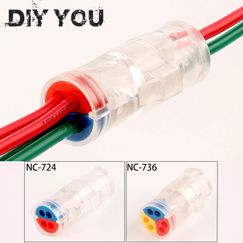 Butt Type Wire Cable Connector Detachable Quick Connector 1 into 2 out Universal compact Conductor Terminal block 0.08-2.5mm2 afbeelding