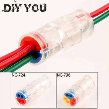 

Butt Type Wire Cable Connector Detachable Quick Connector 1 into 2 out Universal compact Conductor Terminal block 0.08-2.5mm2