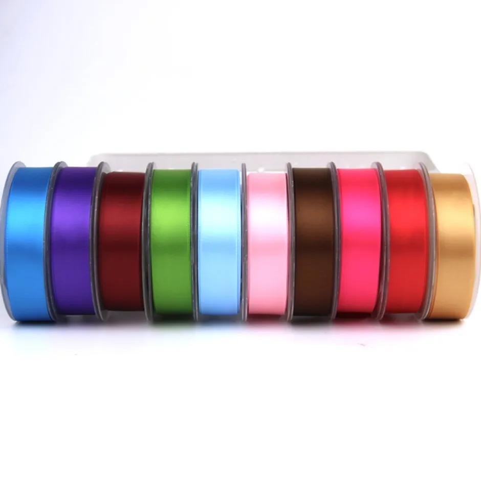 

100yards Colors Blue Double Face Satin Ribbon for Party Wedding Decoration Handmade Rose Gifts 32mm ~ 100mm