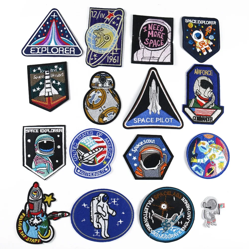 Astronaut Iron On Patch/Sew On Fancy Dress Costume Badge Spaceman Space NASA